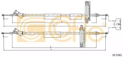 Трос стояночного тормоза FORD: FOCUS REAR бараб 03 361