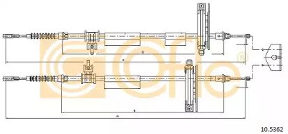 Трос стояночного тормоза FORD: FOCUS REAR диск 03- 362