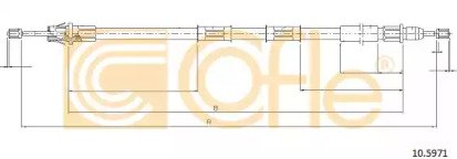 Трос стояночного тормоза центр OPEL SINTRA all 97- 971