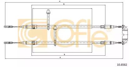 Трос стояночного тормоза SAAB: 9-5 98- 1410x2/1038 582