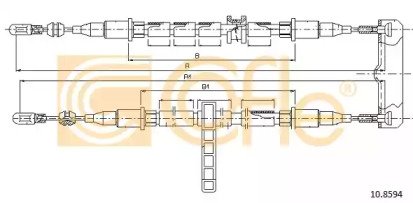 Трос стояночного тормоза SAAB: 900SE ALL 2180+1425 594