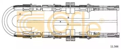 Трос стояночного тормоза задний FORD TRANSIT all 8 566