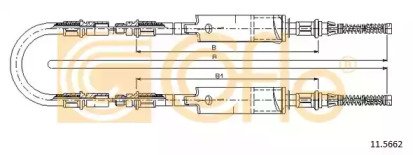 Трос стояночного тормоза задний FORD TRANSIT all d 662