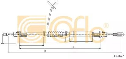 Трос стояночного тормоза FORD: TRANSIT RWD CAB 07  677