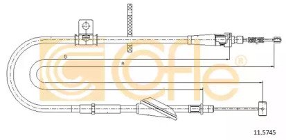 Трос стояночного тормоза правый задний OPEL AGILA  745