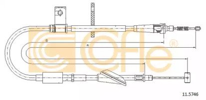 Трос стояночного тормоза левый задний OPEL AGILA a 746