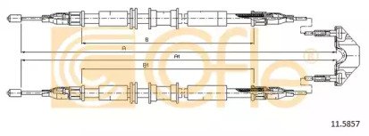 Трос стояночного тормоза задний OPEL ASTRA G all ( 857