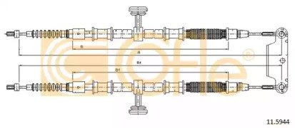 Трос стояночного тормоза задний OPEL VECTRA C диск 944