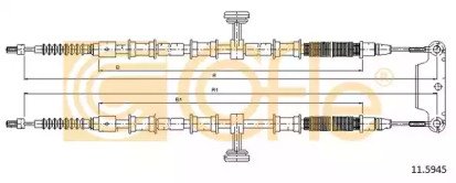 Трос стояночного тормоза задний OPEL SIGNUM all BZ 945