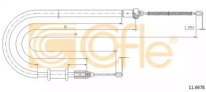 Трос стояночного тормоза RENAULT: KANGOO RH pt8 97 678