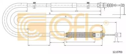 Трос стояночного тормоза левый задний FIAT STILO a 703