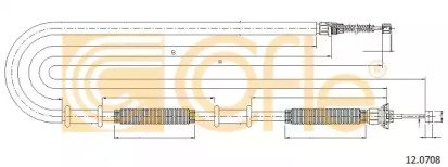 Трос стояночного тормоза правый задний FIAT DOBLO  708