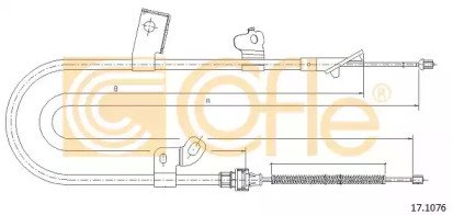 Трос стояночного тормоза TOYOTA: YARIS (F) LH 02-  076