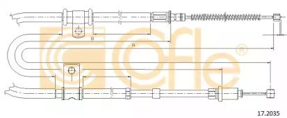 Трос стояночного тормоза правый задний MITSUBISHI  035