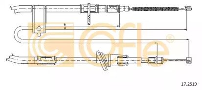 Трос стояночного тормоза задний правый HYUNDAI ACC 519