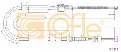 Трос стояночного тормоза 727