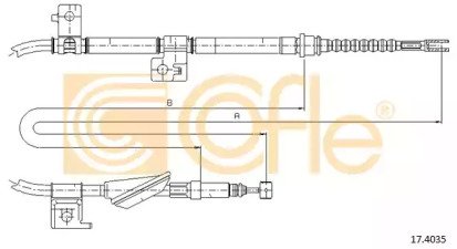 Трос стояночного тормоза правый задний HONDA ACCOR 035