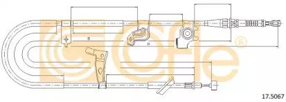 Трос стояночного тормоза левый задний FIAT SEDICI  067