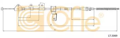 Трос стояночного тормоза правый задний NISSAN PIXO 069