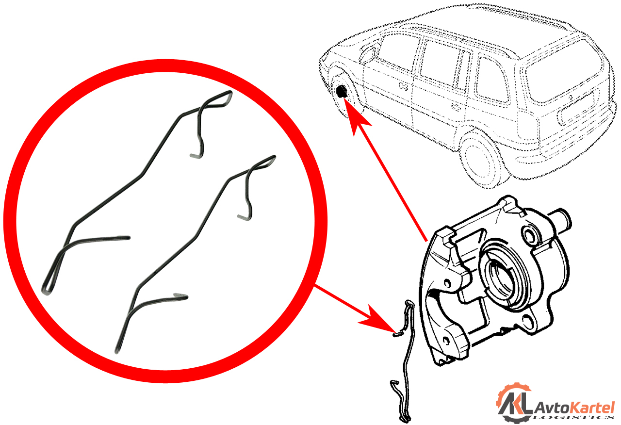 Пружина тормозного суппорта OPEL, CITROEN, PEUGEOT, VOLVO