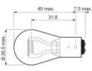 Комплект ламп накаливания 2шт P21/5W 12V 21/5W BAY 107