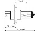 Лампа галогенная Н4 12V 60/55W P43t-38 Blue Effect 513