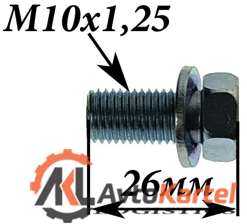 Болт M10х1,25 L=26мм заднего суппорта