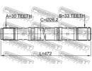 Полуось левая 30x471.7x33 NISSAN QASHQAI J10E 2006 16D