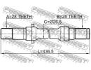 Полуось правая 28x436x28 MAZDA MPV LW 1999-2003 [J TRH