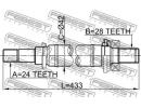 Полуось правая 24x433x28 MAZDA 3 BK 2003-2006 [EU] 6MT