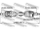 Привод передний левый 25x678x25 HYUNDAI ELANTRA/LA TLH