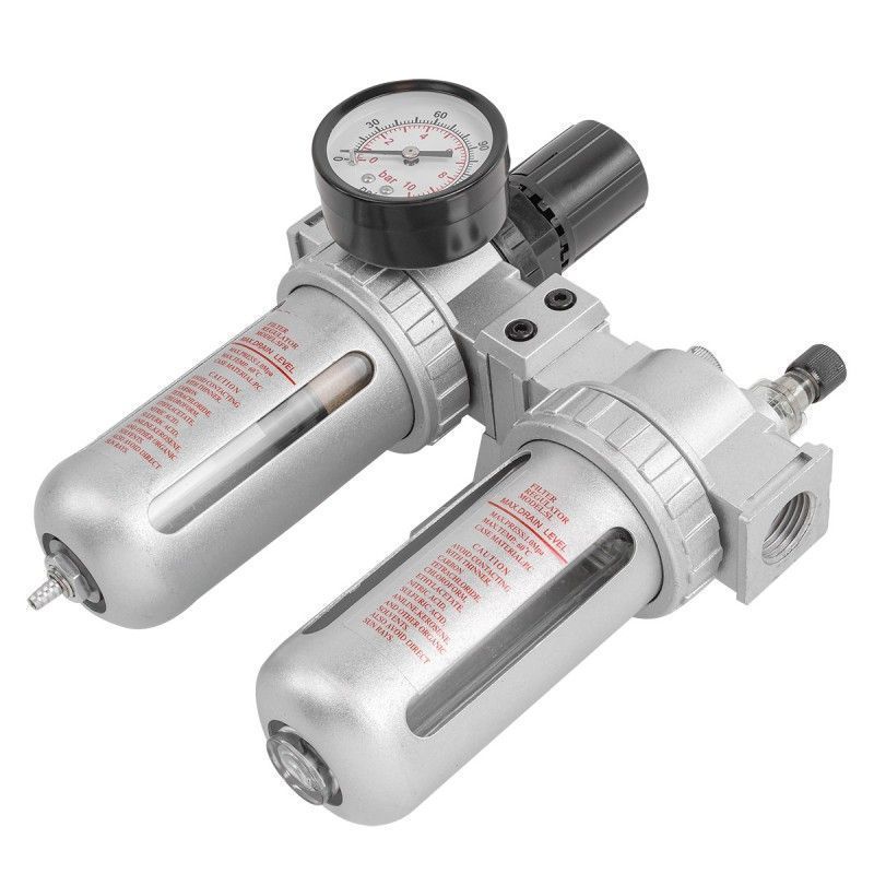 Блок подготовки воздуха для пневмосистемы фильтр-регулятор + лубрикатор, давление 0-10bar