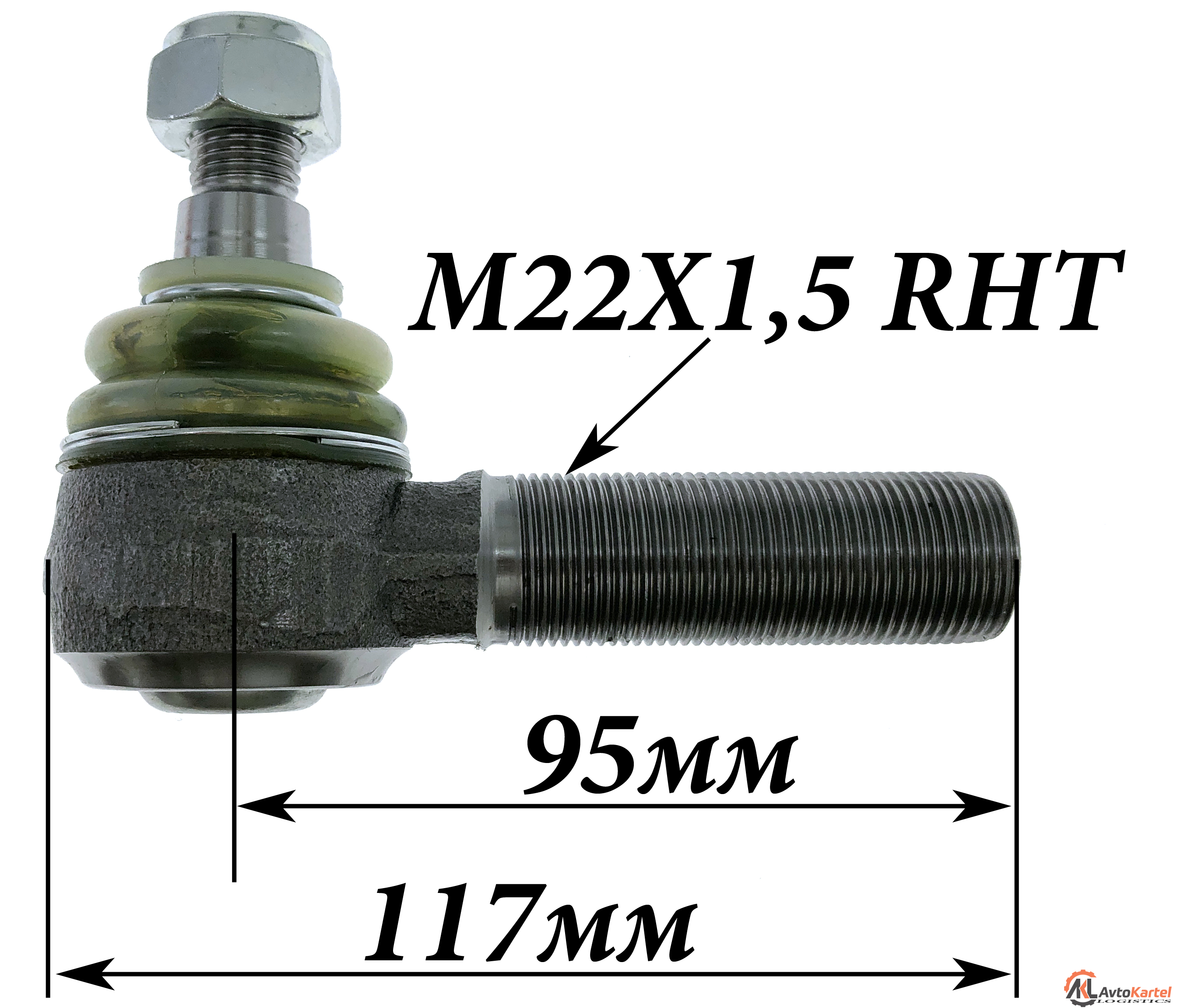 Наконечник рулевой тяги M22x1.5 RHT, L=95 MERCEDES BENZ T1