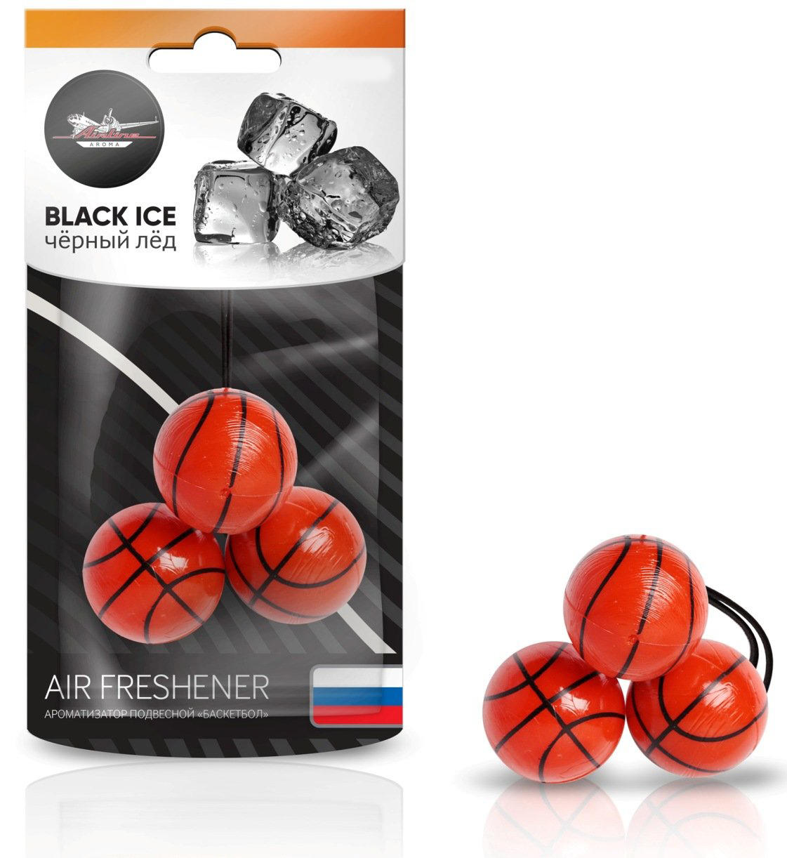 Ароматизатор подвесной Баскетбол черный лед  130