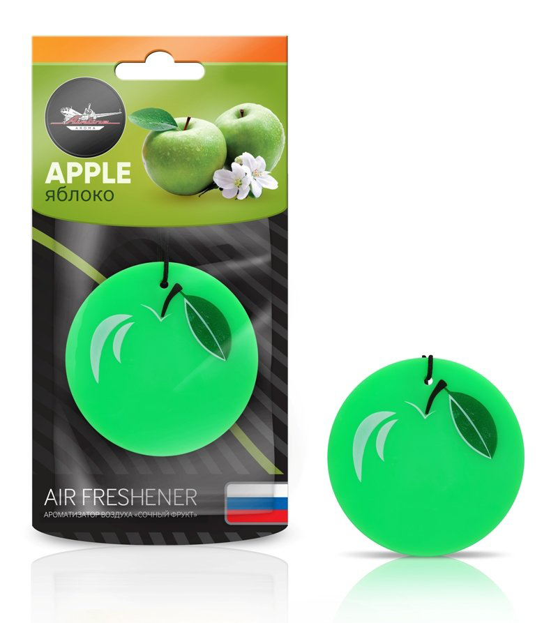 Ароматизатор подвесной пластик Сочный фрукт яблоко 091