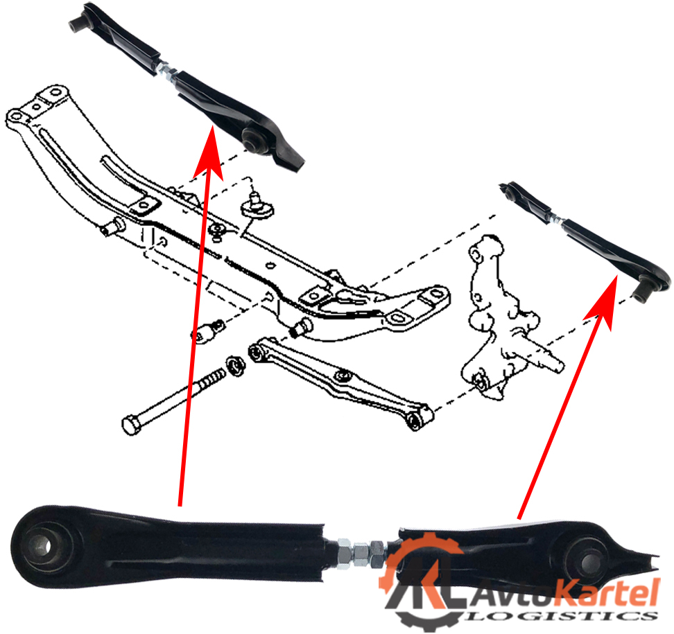 Поперечная задняя тяга регулировки развала LH, RH MAZDA 323 90-95