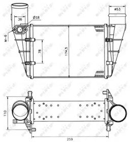 Радиатор интеркулера AUDI A4 94- 27A
