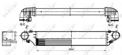 Радиатор интеркулера MERCEDES C160 04- 64A