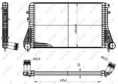 Радиатор интеркулера AUDI A3 03- 316