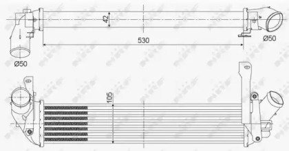 Радиатор интеркулера RENAULT Kangoo 02- 353