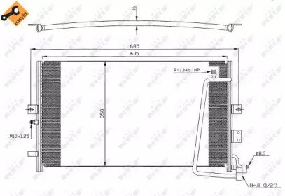 Радиатор кондиционера SAAB 9-5 97- 269