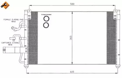 Радиатор кондиционера DAEWOO Leganza 97- Easy Fit 355