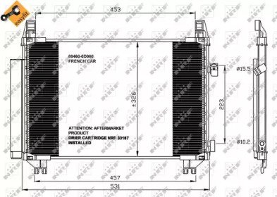 Радиатор кондиционера с осушителем TOYOTA Yaris 05 654