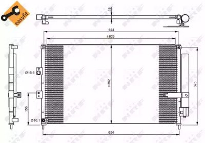 Радиатор кондиционера с осушителем HONDA Civic 03- 865