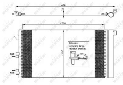 Радиатор кондиционера с осушителем FIAT Panda 03- 921