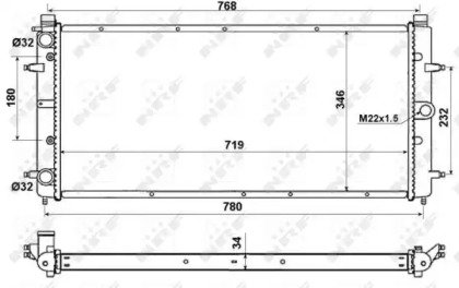 Радиатор системы охлаждения VW Transporter 90- 514