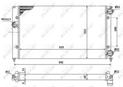 Радиатор системы охлаждения VW Golf 91- 501