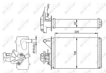 Радиатор печки FIAT Fiorino 87- 281