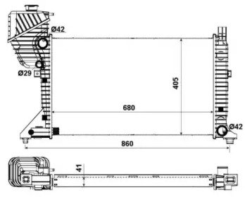 Радиатор системы охлаждения MERCEDES Sprinter 208D 48A