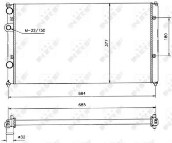 Радиатор системы охлаждения SEAT Arosa 97- 093